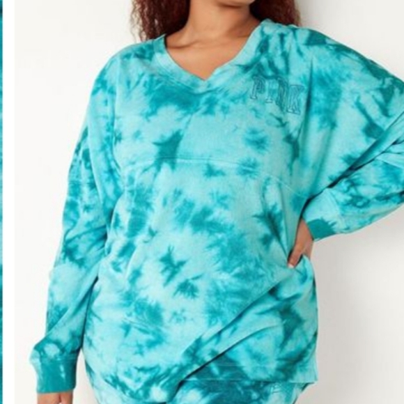 PINK Victoria's Secret Tops - PINK VS NWT $59 retail SP Tie Dye Sweatshirt optic
